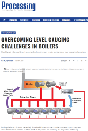 Processing Magazine: Overcoming Level Gauging Challenges in Boilers