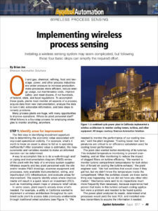 Plant Engineering: Implementing wireless process sensing